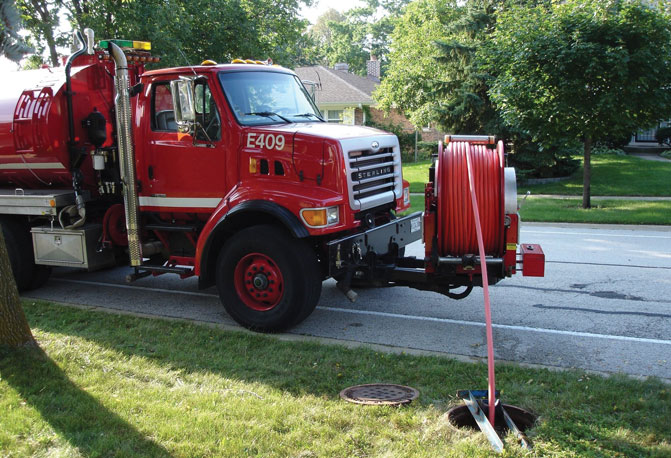 Hose in use